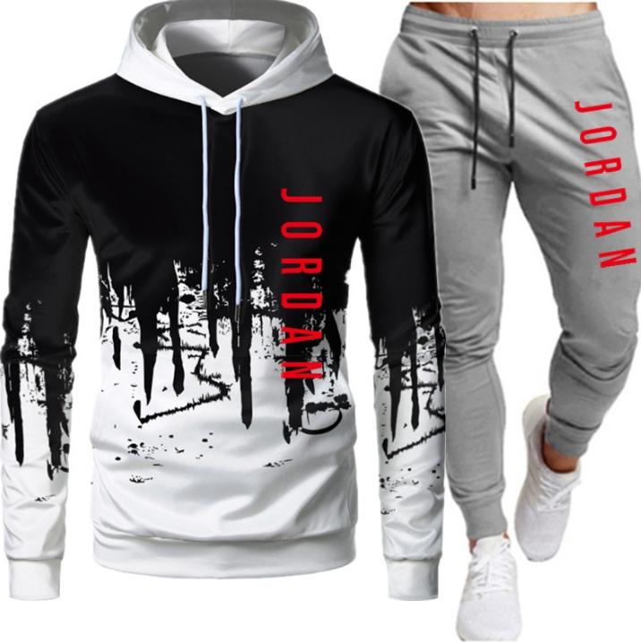 New digital printing, the perfect combination of fashion and comfort. Men's hooded sports suit