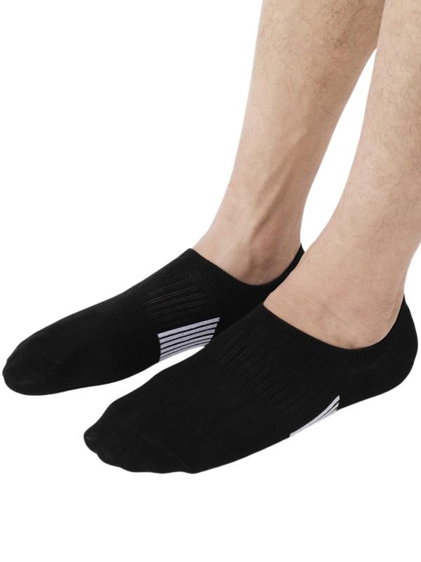 Men's Striped Print Invisible Socks, Casual Soft Comfy Breathable Socks, Men & Women Socks for All Seasons Daily Wear