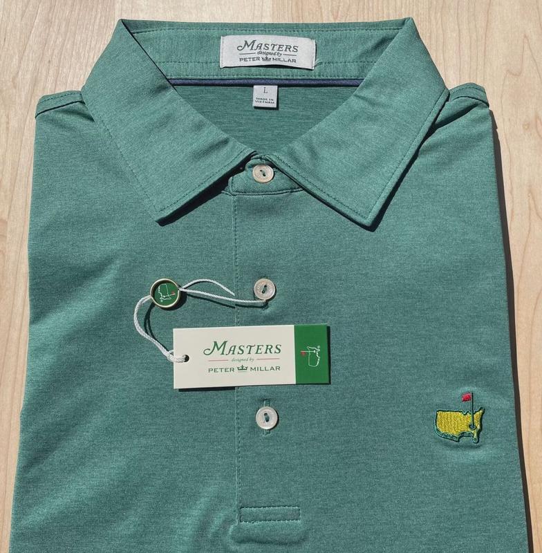 2024 Masters Peter Millar Augusta Green Solid Large Men’s Golf Polo Shirt ? ⛳️