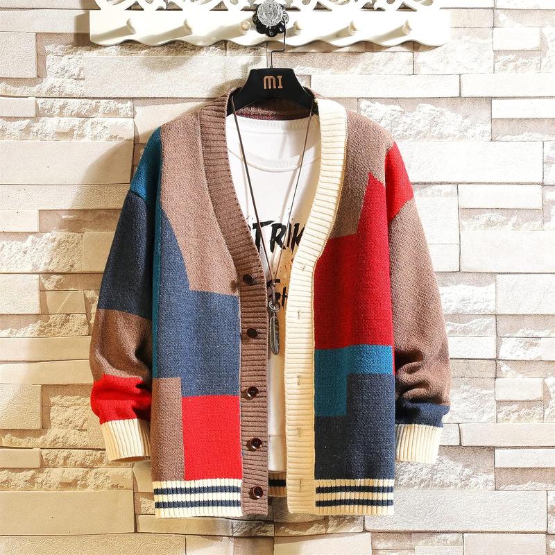 Cardigan Sweater for Men Knitted Long Sleeve Sweaters with Buttons cardigan sweater