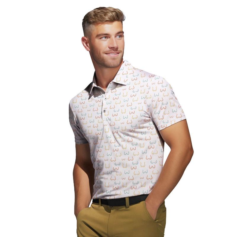 Funny Breast - Funny Golf Polo Shirt, Unique Men Polo Shirt, Humor Witty Gift for Golf Lover