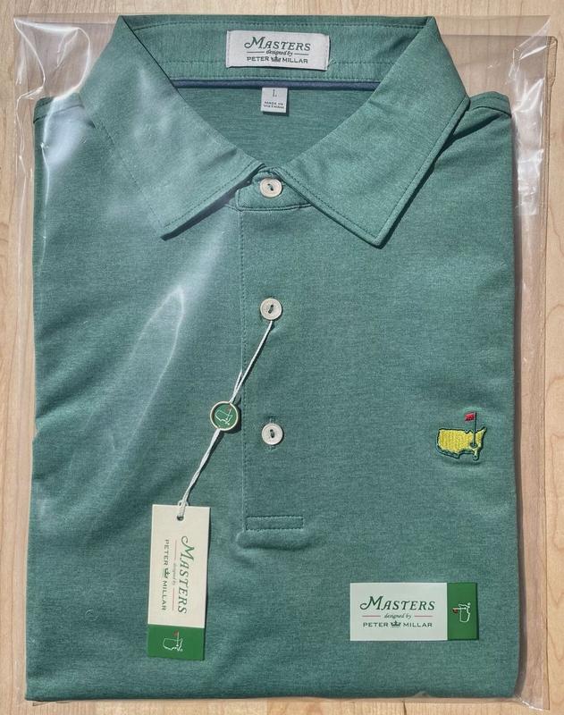 2024 Masters Peter Millar Augusta Green Solid Large Men’s Golf Polo Shirt ? ⛳️