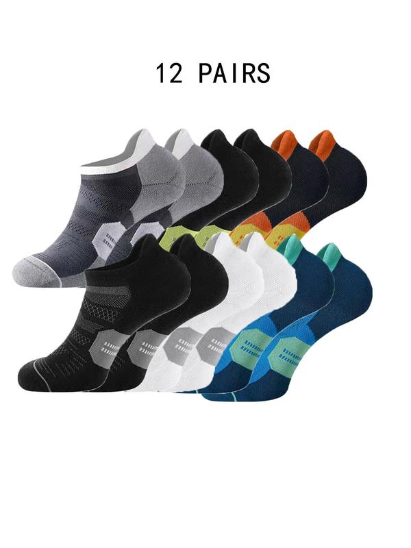 Men's  Colorblock Ankle Socks, Casual Moisture Wicking Low Cut Socks, Soft Comfy Breathable Socks for All Seasons Daily Wear