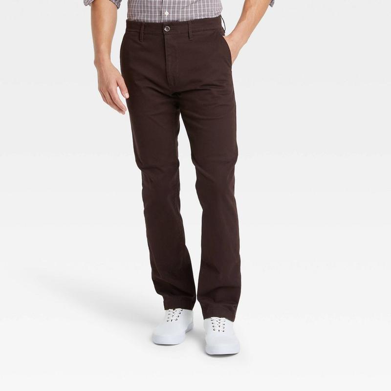 Goodfellow & Co Men's Mid Rise Slim Leg Slim Straight Chino Pants Stretch