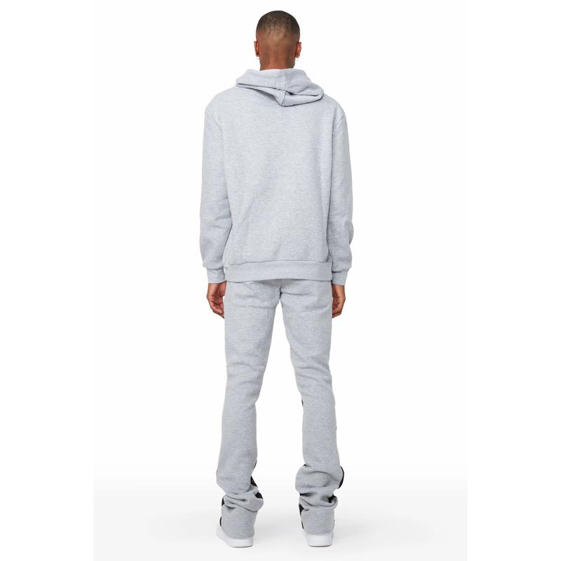 Scottie Heather Grey Paint Splatter Hoodie Stacked Flare Track Set