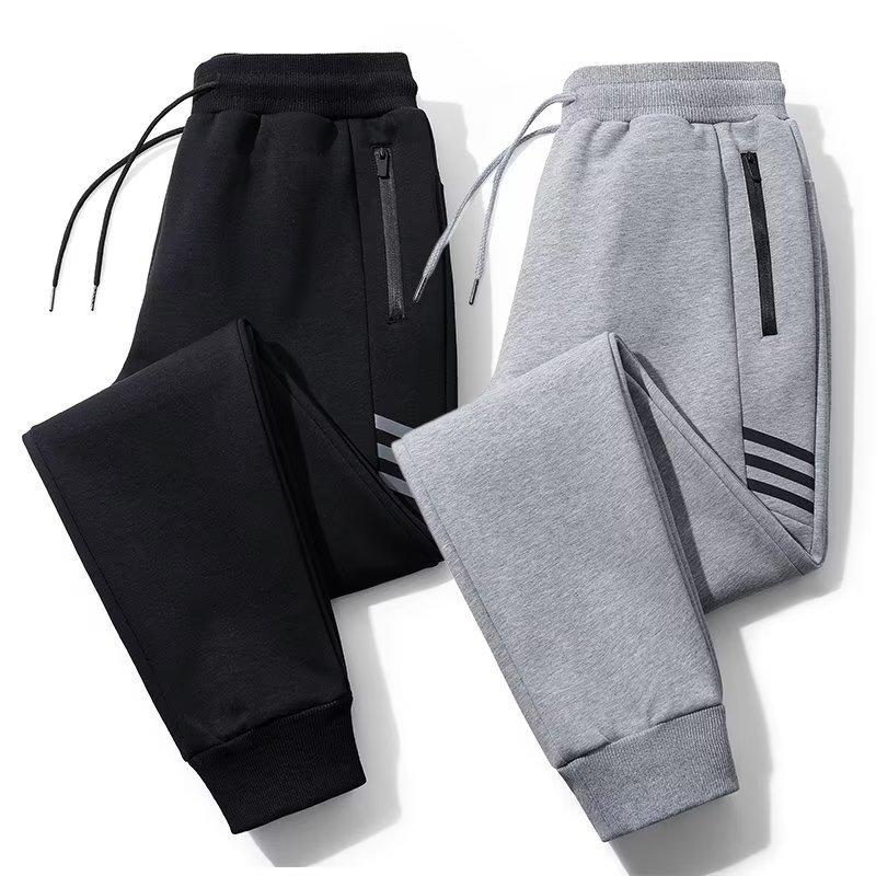 Autumn and Winter Fleece-lined Men's Sports Pants Men's Trousers Ankle-Tied Straight Casual Pants plus-Sized plus Size Sweatpants Men's Generation Halloween 2024 Christmas