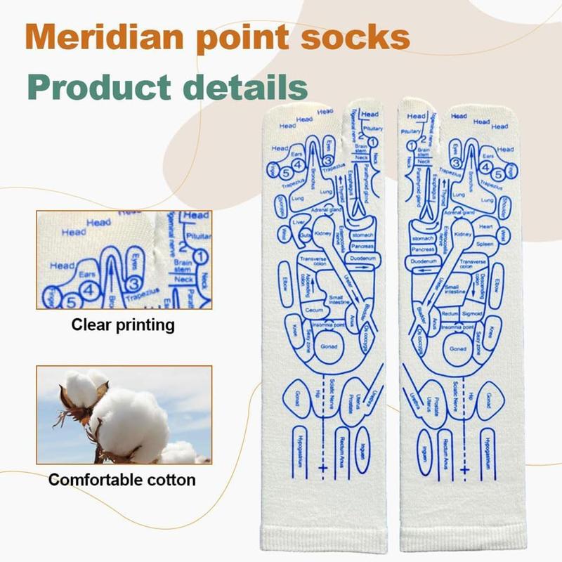 Foot Reflexology Socks with Massage Tools for Body Care - Set of 2 Acupressure Socks for Men and Women - Man, Womenswear Cotton Smooth Soft Tropical