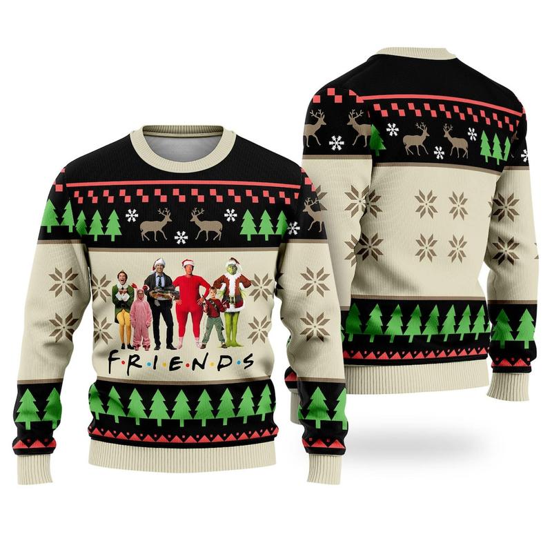 Funny Friends Christmas Movies Sweater, Friends Movies Ugly Xmas Sweater, Christmas Sweater, Ugly Christmas Sweater