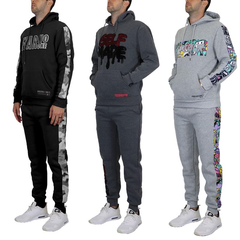 Men’s 2 Piece Fleece Jogger Hoodie Set (Small to 2XL)