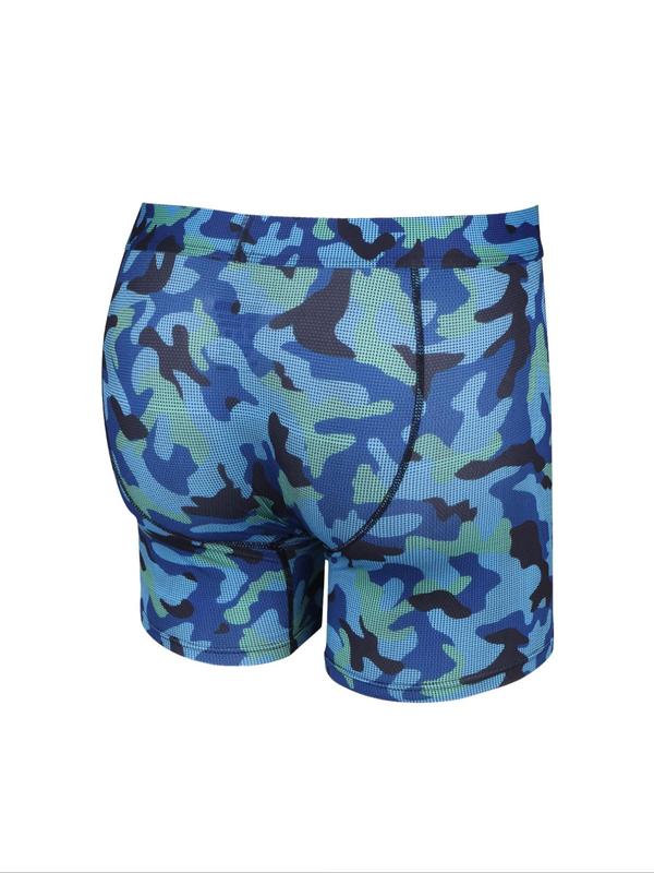 Men's Camo Print Boxer Brief, Casual Comfy Breathable Camouflage Underwear for Daily Wear, Shorts for Men, Summer Wear 2024 , Menswear for All Seasons, Mens Underwear