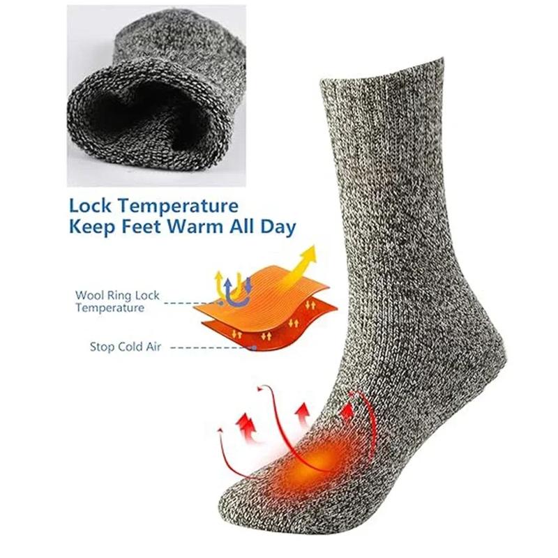 3 Pairs Winter Merino Lambs Wool Heavy Duty Thermal Boots Socks For Men Women Menswear Breathable Underwear