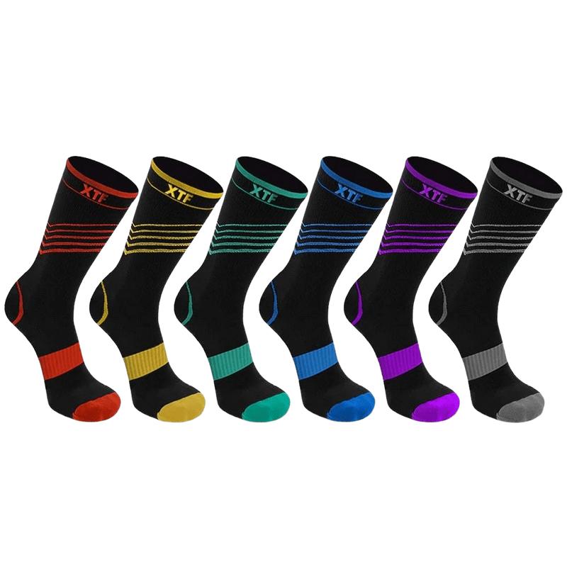 Extreme Fit Ultra V-Striped Crew Socks (6-Pairs) - Breathable, Moisture-Wicking & All-Day Comfort