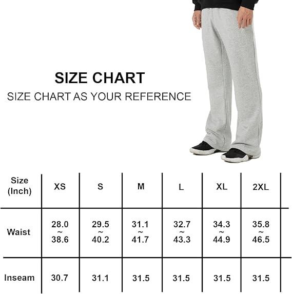 BRISIRA Men’s Flare Sweatpants Wide Legs Bell Bottom Lounge Streetwear Baggy Pants Loose Fit Deep Pockets Elastic Drawstring