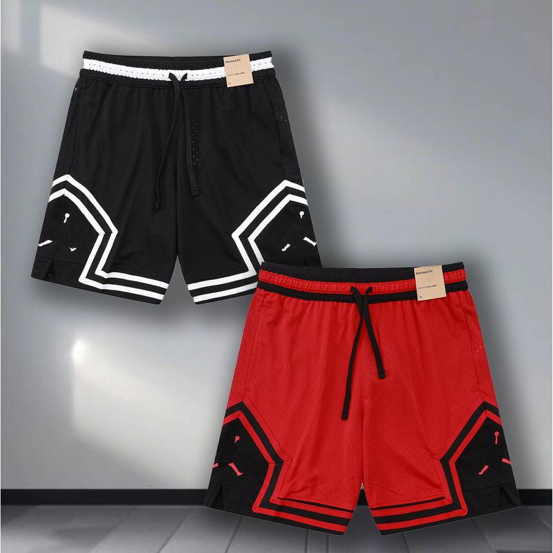 Basketball Shorts Jor don  Black Red Summer Regular Casual Breathable Training Sports Shorts Daily Wear Outdoor Wear Loose Three-Point Pants