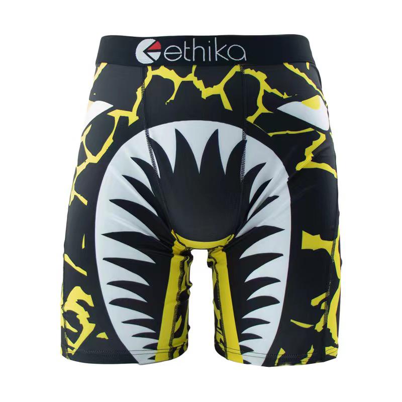 ethika pack 3 pieces boys campus comfortable sports basketball boxer briefs men's breathable shark print sexy underwear