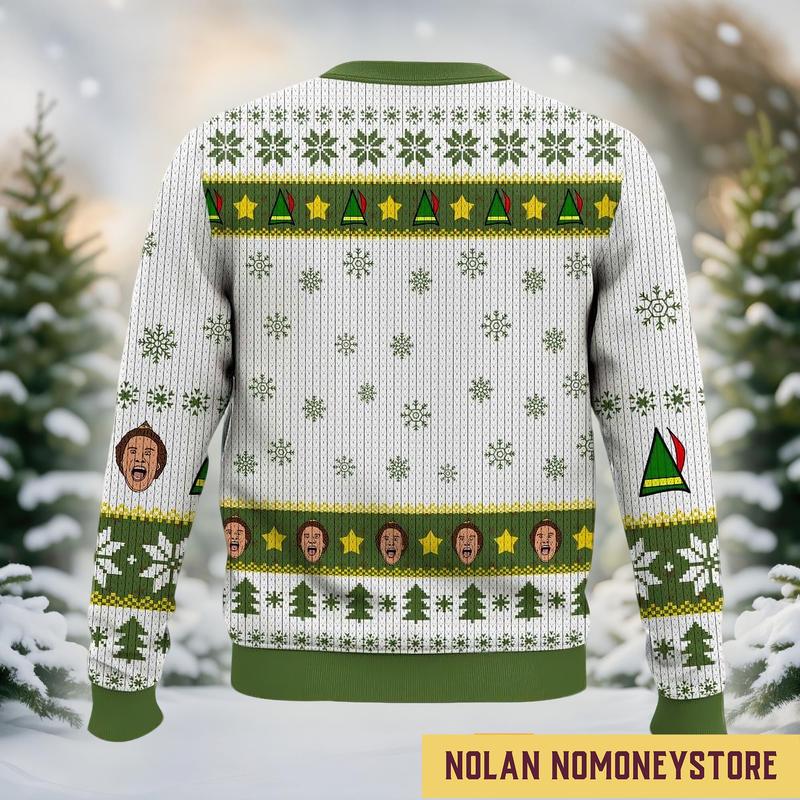 Buddy The Elf Ugly Sweater, Elf Movie Xmas Sweater , Elf Omg Santa Christmas Sweater, Ugly Sweater 2024, Christmas Ugly Sweater Gifts