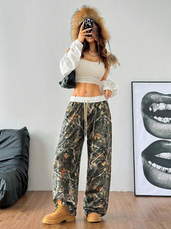 Unisex Camo Print Sweatpants, Casual Streetwear Trousers for Men & Women, Fashion Comfy Pants for Daily Wear