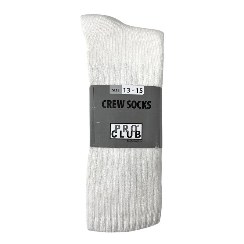 Pro Club Mens 3PC Heavyweight Cotton Crew Socks with Ribbed Knit for Casual Comfort Soft Menswear Spandex