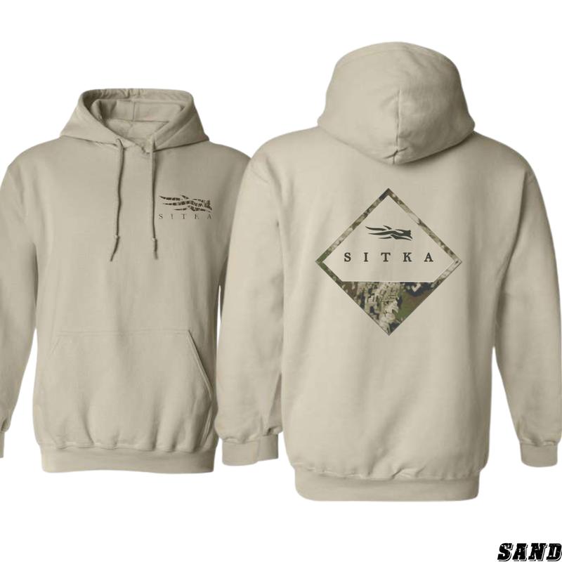 Sitka Hoodie - Camo Logo Design, Ideal for Wilderness Enthusiasts and Sitka Gear Fans, camo country hoodies, Unisex Hoodie for Adventure and Durability - Sweaters, Menswear