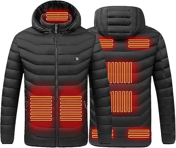 Heating Jackets，Heating coat Outdoor Winter,Suitable for outdoor hiking, fishing, and delivering packages Waterproof Heated long sleeve polyester fiber fleece windbreaker parka jacket