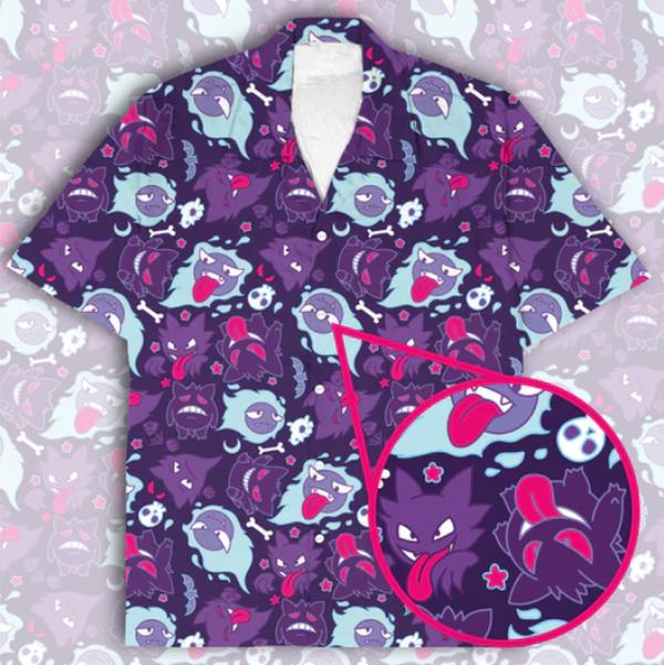 Gengar Evolution (Purple) Button Down Tee