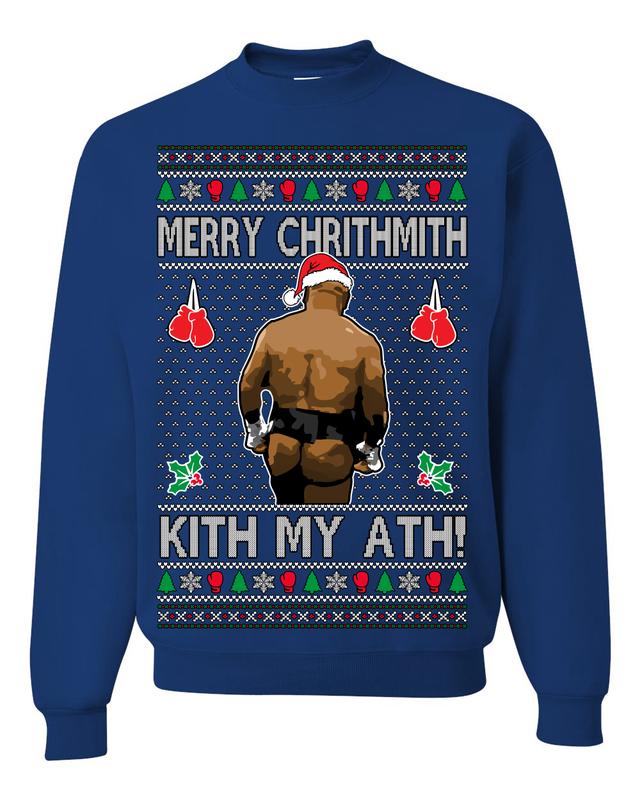 Kith My Ath Mike Tyson Fight Meme Ugly Christmas Sweater Crewneck Sweatshirt Merry Christmas Sweater Crewneck Sweatshirt Cotton Menswear Classic Pullover Shirt Man T-shirt Hoodie