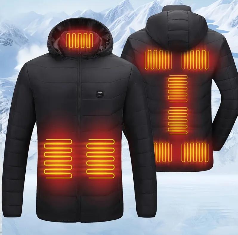 Stylish USB Rechargeable Heated Jacket - Unisex Design with Detachable Hood, Perfect for Outdoor Activities and Sports thermal outerwear technical jacket outdoor jacket