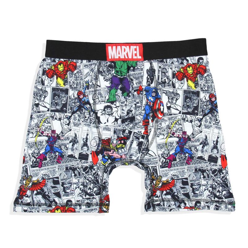 Marvel Mens' 2 Pack Vintage Superhero Comic Boxers Underwear Boxer Briefs