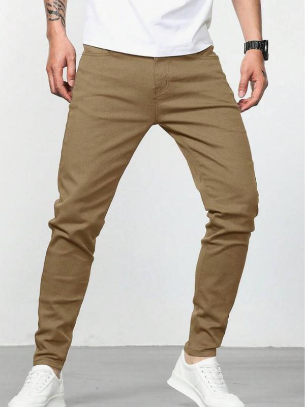 Men's Slim Fit Jeans With Slant Pockets And Tapered Leg trousers menswear viral Streetwear Pants Stylish