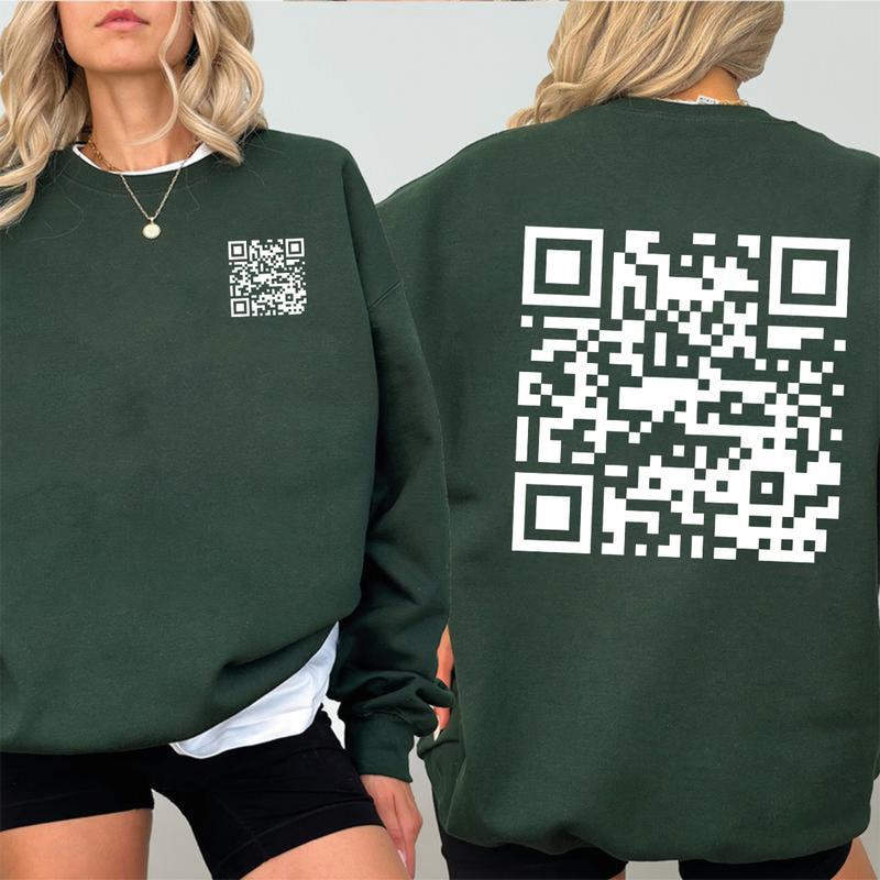 Funny FU QR Code Men's Hoodie - Modern Minimalist Design with Scannable Graphics, Comfortable Sweatshirts Unisex T shirts for Tech Enthusiasts and Digital Connectivity