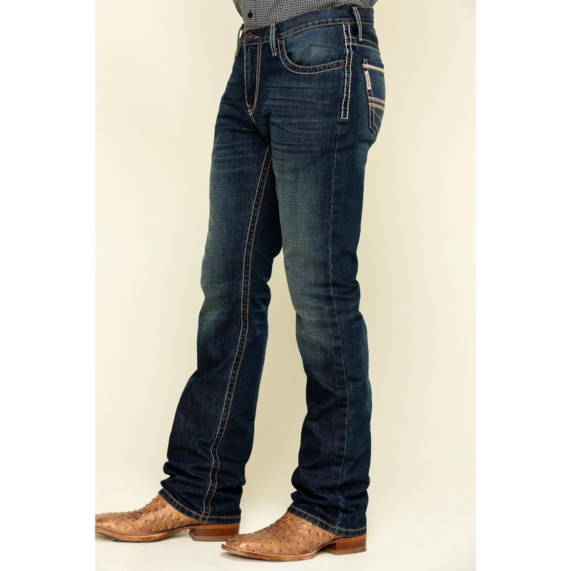 C.i.n.c.h-Men's Ian Dark Wash Slim Bootcut Rigid Denim Jeans, Pants