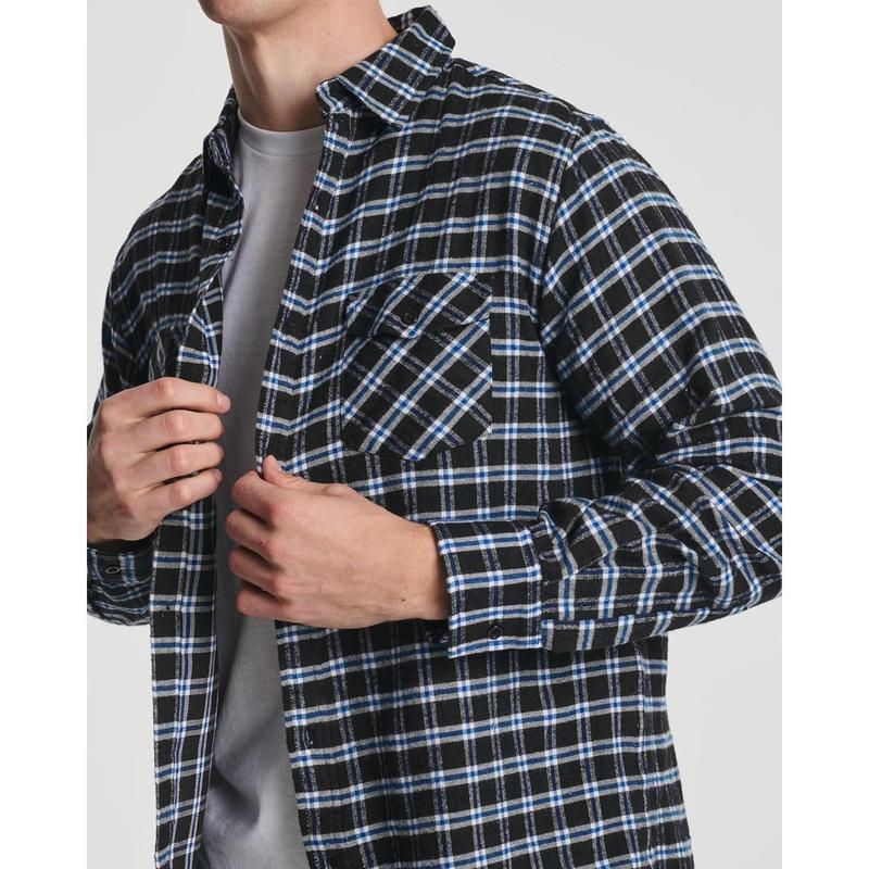 3 Pack: Men's Long-Sleeve Flannel Button Down Plaid Casual Shirt (Available in Big & Tall)