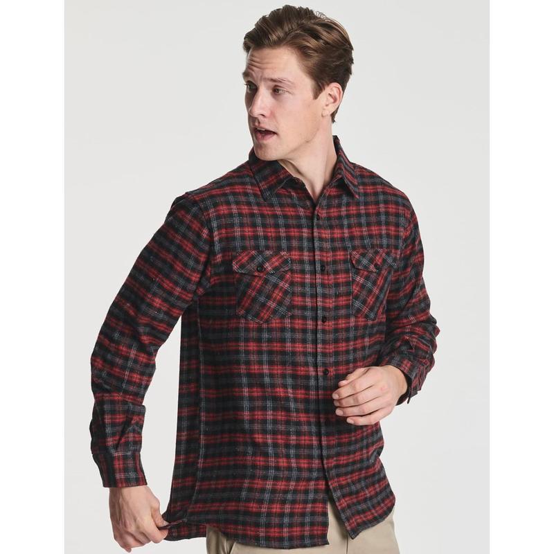 3 Pack: Men's Long-Sleeve Flannel Button Down Plaid Casual Shirt (Available in Big & Tall)