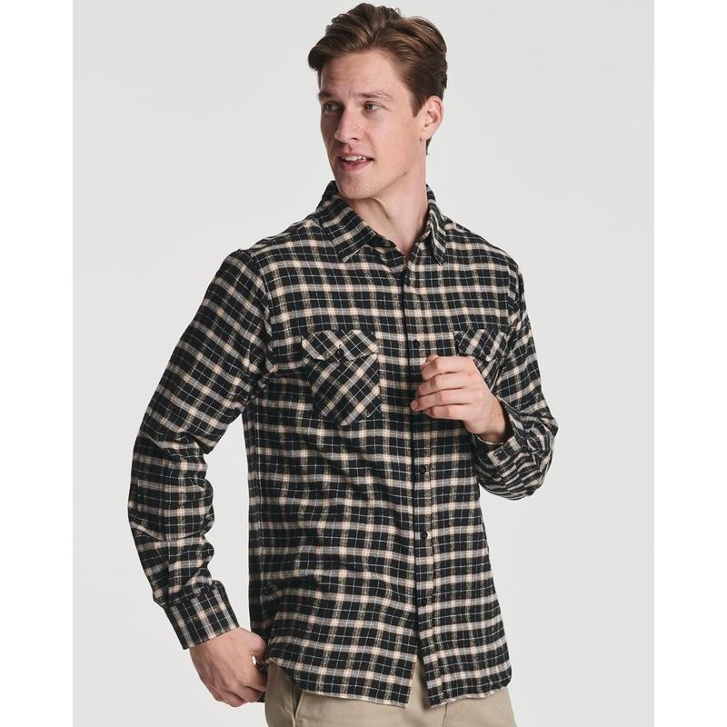 3 Pack: Men's Long-Sleeve Flannel Button Down Plaid Casual Shirt (Available in Big & Tall)