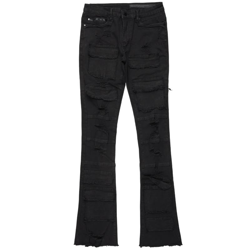 Erico Black Stacked Flare Cargo Jean