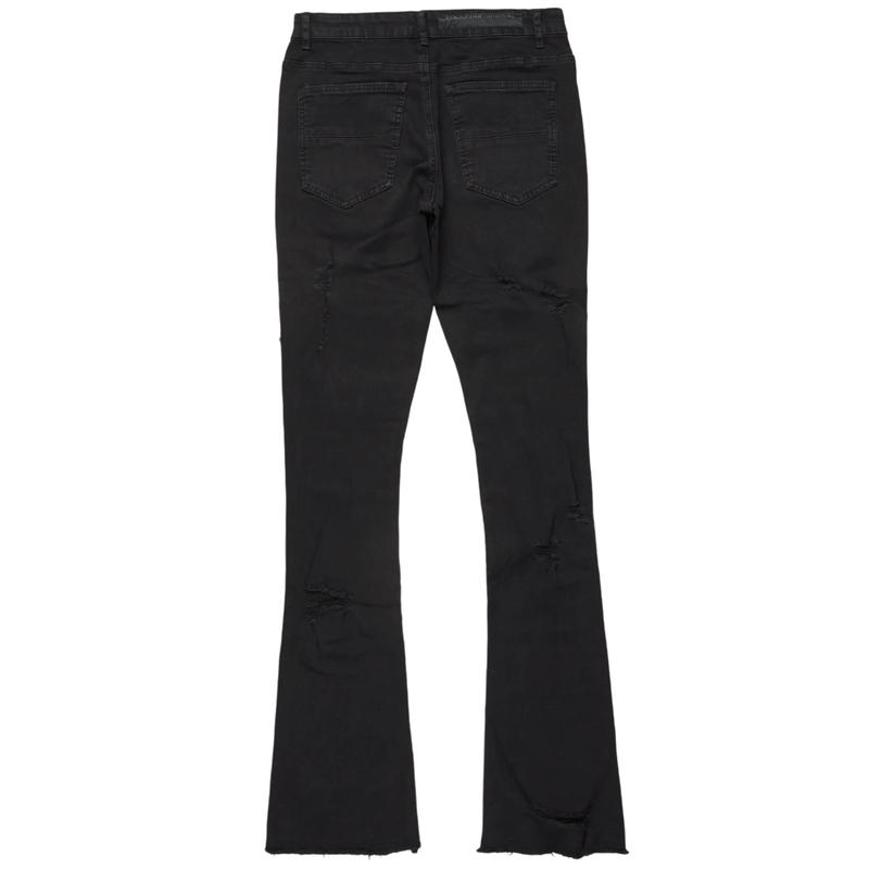 Erico Black Stacked Flare Cargo Jean