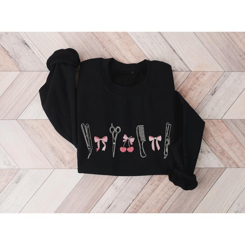 Hairstylist Sweatshirt • Coquette Hair Stylist Gifts • Hair Stylist Sweater • Hairdresser • Cosmetology School Graduation • Cosmetologist