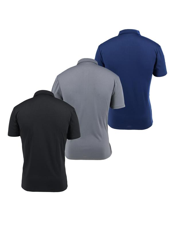 Men's  Solid Polo Shirt Loungewear, Casual Short Sleeve Top for Daily Wear, Soft Comfy Breathable Men's Sleepwear for All Seasons