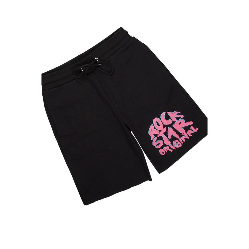 Waves Black T-Shirt Short Set