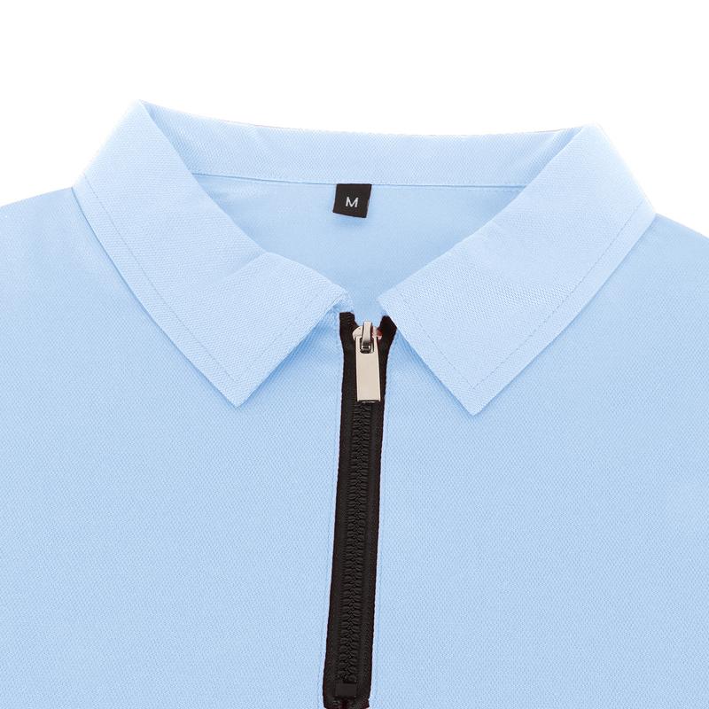 Men's Solid Color Polo Shirt with Unique Zipper - Fashionable and Comfortable Short Sleeve Summer Top Casual Menswear