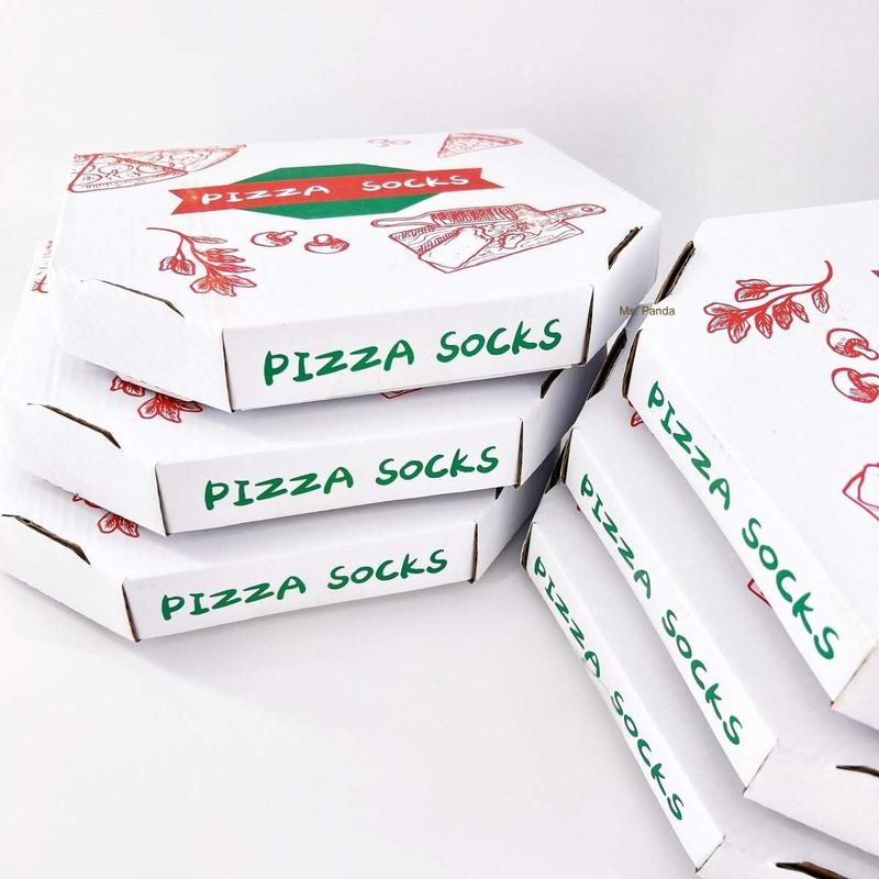 Pizza Socks 4 Pairs Box for Men and Women, Birthday Thanksgiving Christmas Gift Socks Classic Menswear