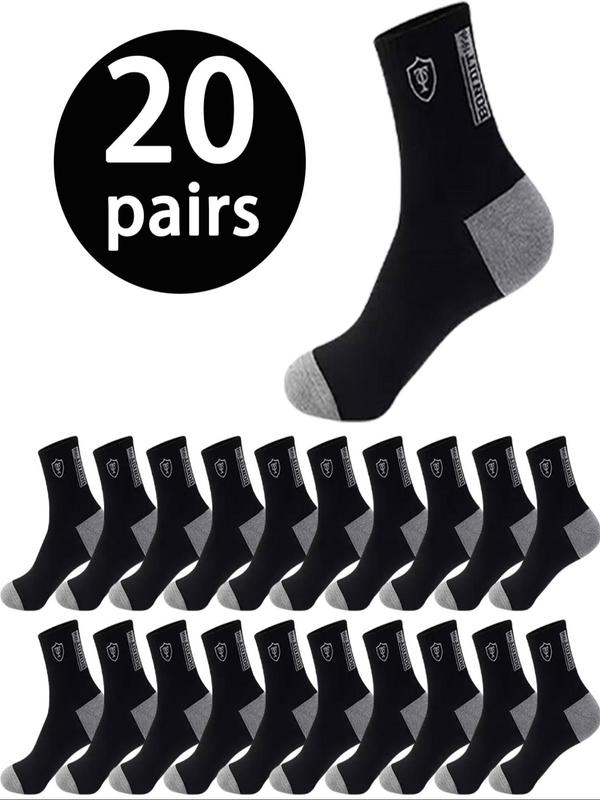 Men's Colorblock Mid-calf Socks, Soft Comfortable Breathable Crew Socks, Men's Socks & Hosiery for Daily Wear