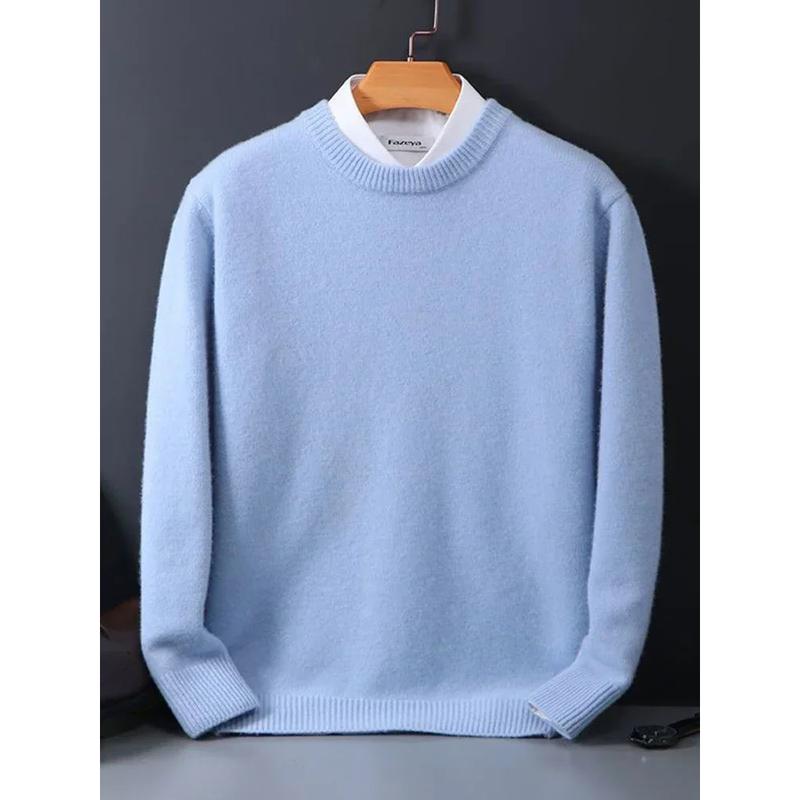 2024 Cashmere Sweater O-neck Pullovers Men's Loose Oversized M-3XL Knitted Bottom Shirt Autumn Winter New Korean Casual Men Top