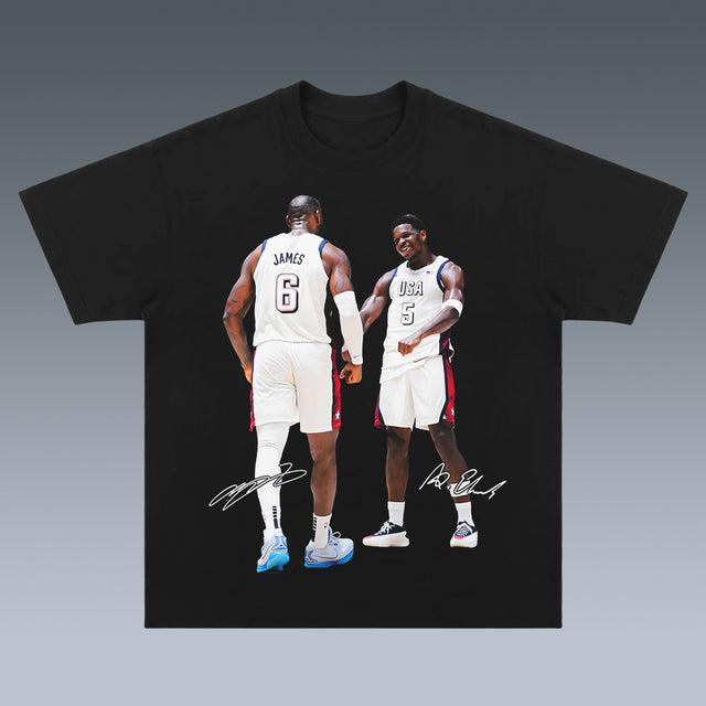 VINTAGE TEE | USA BASKETBALL TEAM LEBRON JAMES & ANTHONY EDWARDS 7.24