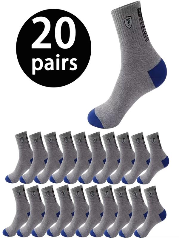 Men's Colorblock Mid-calf Socks, Soft Comfortable Breathable Crew Socks, Men's Socks & Hosiery for Daily Wear