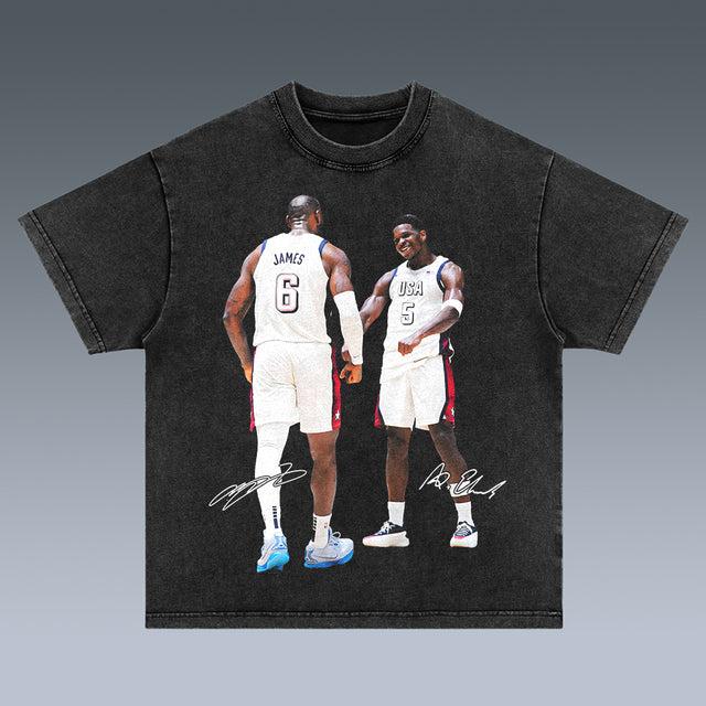 VINTAGE TEE | USA BASKETBALL TEAM LEBRON JAMES & ANTHONY EDWARDS 7.24