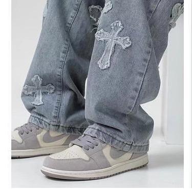 Trousers Cross Denim Pants Streetwear Hip Hop Low Rise Baggy Jeans for Men Korean Y2k Women Cargo Pants Punk Clothe