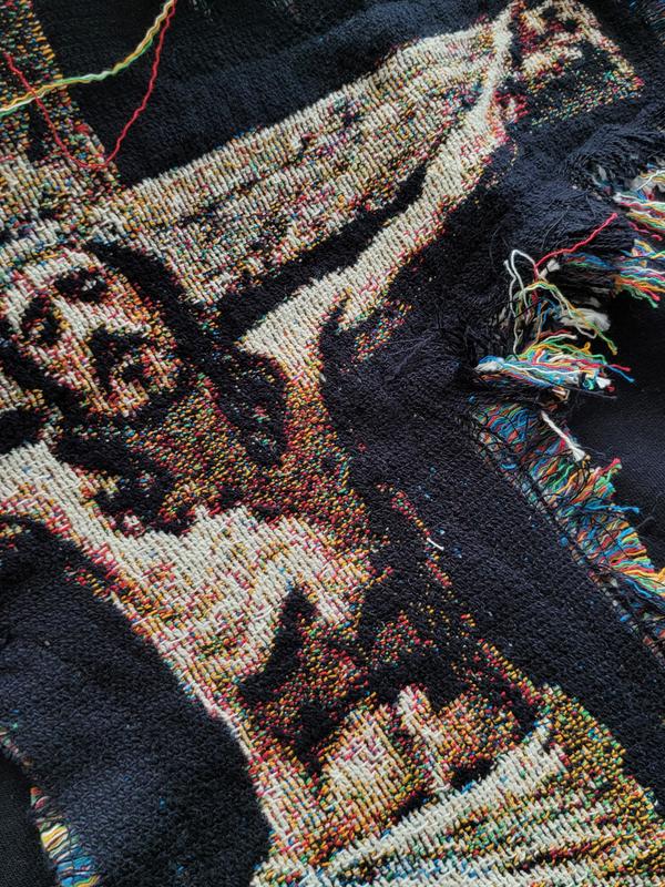 Jesus Tapestry Hoodie Patch Handmade Lagarme, Christian hoodie, Holy Comfy Menswear jesus Sweaters Tops