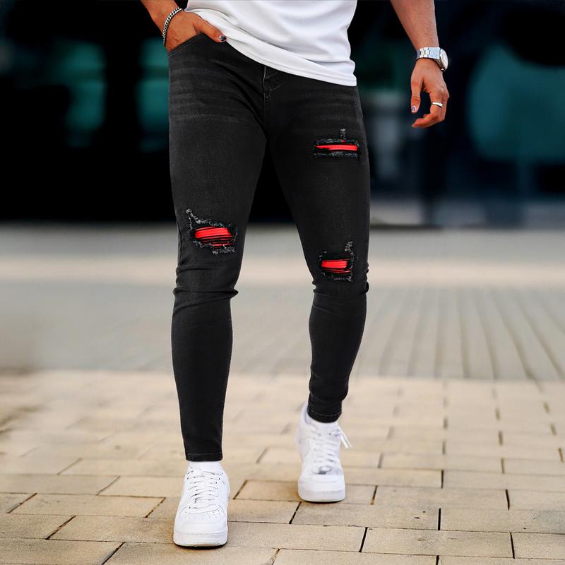 GINGTTO Men's Ripped Skinny Jeans Slim Fit Stretch Denim Pants Distressed Tapered Leg Fashion Pants