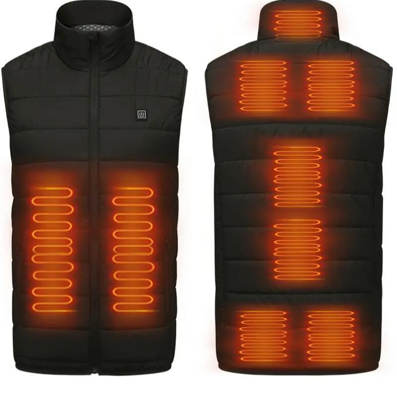 USB Rechargeable Heated Vest, 1 Count 9 Heating Zones Smart Electric Heating Vest, Washable Outdoor Heating Vest for Men & Women, Outdoor Sports Accessories